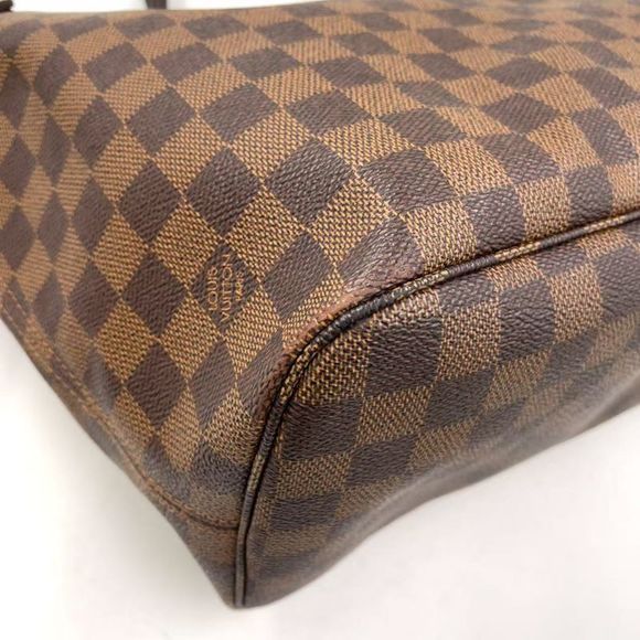 Louis Vuitton Neverfull MM Damier Ebene Damier Ebene Leather × PVC Brown × Red - Picture 13 of 15
